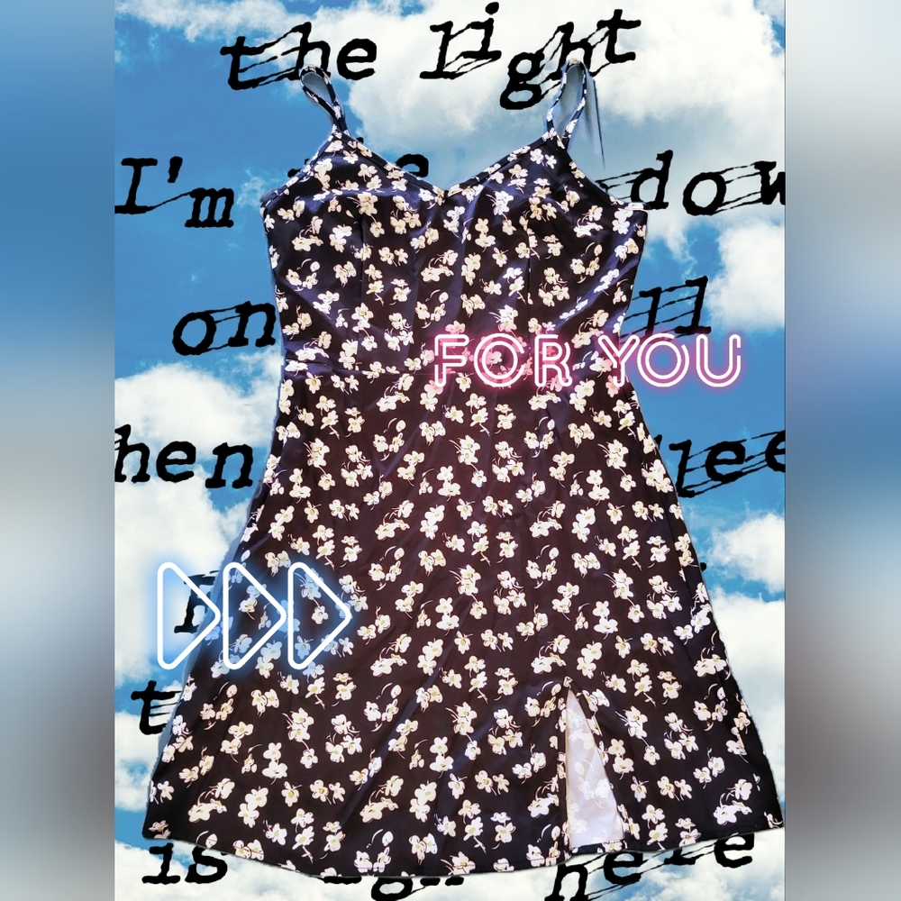 Floral black dress